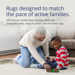Beige & Green Border Washable Area Rug