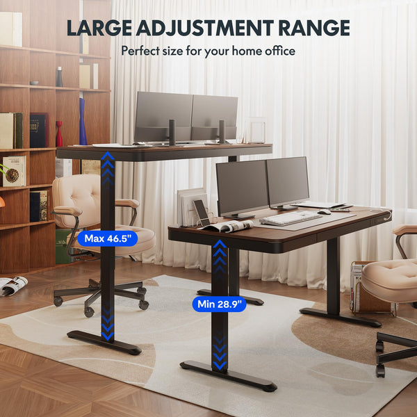 55-Inch Electric Standing Desk with Drawer & USB Charging