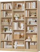 Triple Wide 6-Tier Bookshelf with 17 Open Display Shelves, 74" Tall