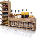 Wall Mounted Wine Rack with LED Lights — Industrial Wood Storage
