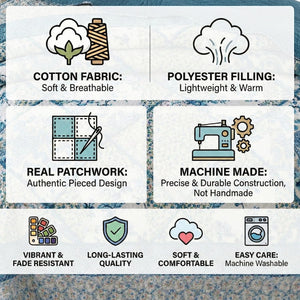Cotton Patchwork Floral Paisley Lightweight Quilt Set
