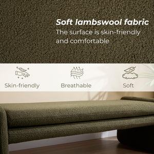 Upholstered Boucle Sherpa Bench 50" – Bedroom, Entryway & Vanity Seat