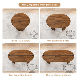 Extendable Oval Dining Table with Storage — Seats 4 to 10