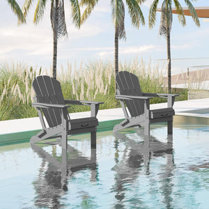Folding Adirondack Chair – HDPE, Foldable, 380 lb Capacity