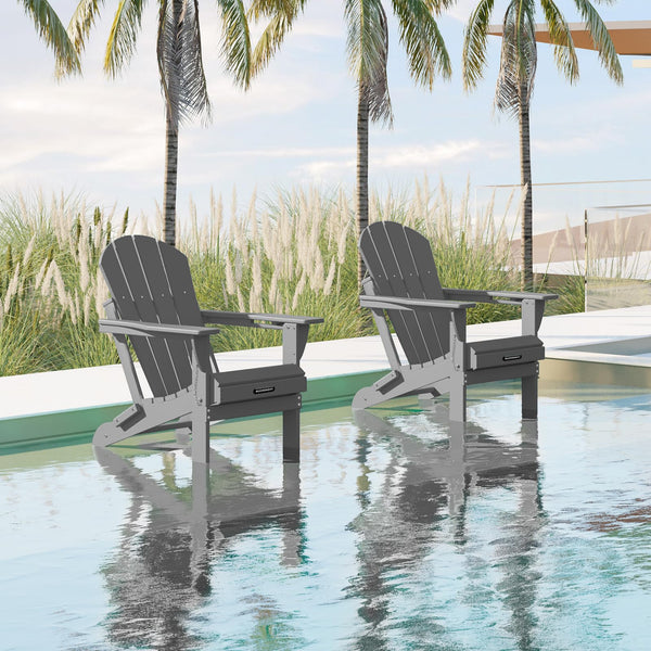 Folding Adirondack Chair – HDPE, Foldable, 380 lb Capacity