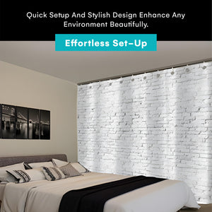 Ceiling Track Room Divider Kit – 9ft Tall, 9–12ft Wide, White Brick