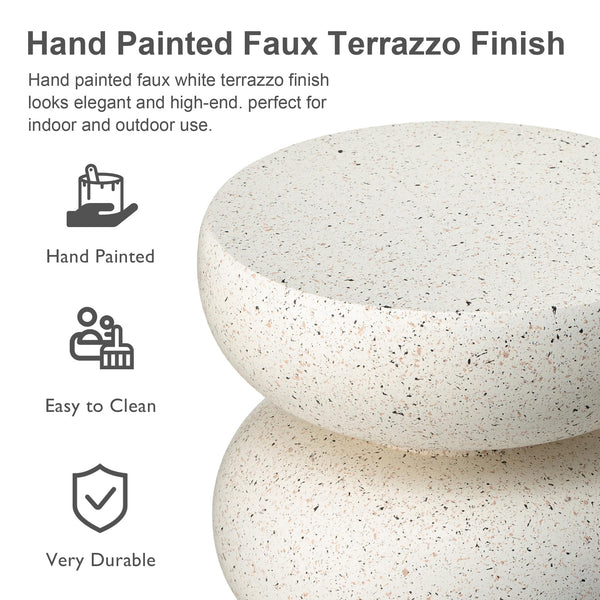 MGO Faux Terrazzo Garden Stool & Outdoor Side Table