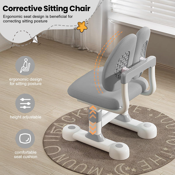 Kids Height-Adjustable Desk and Chair Set