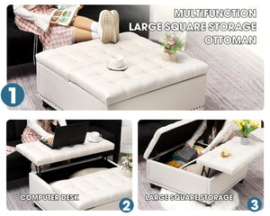 Large Square Storage Ottoman with Lift Top