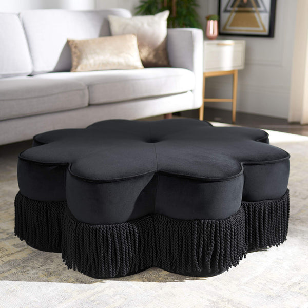 Flower Shape Velvet Ottoman