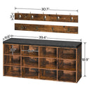 Shoe Storage Bench with Cushion & Coat Rack