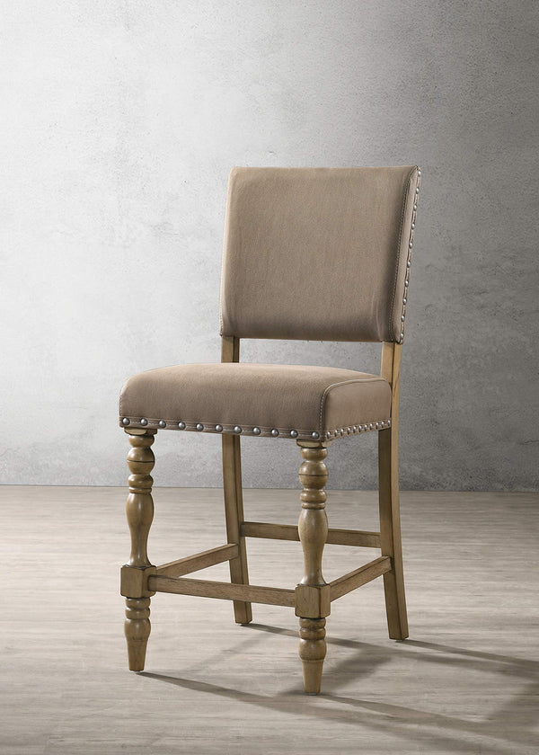 7-Piece Counter Height Dining Set with Nailhead Chairs – Driftwood