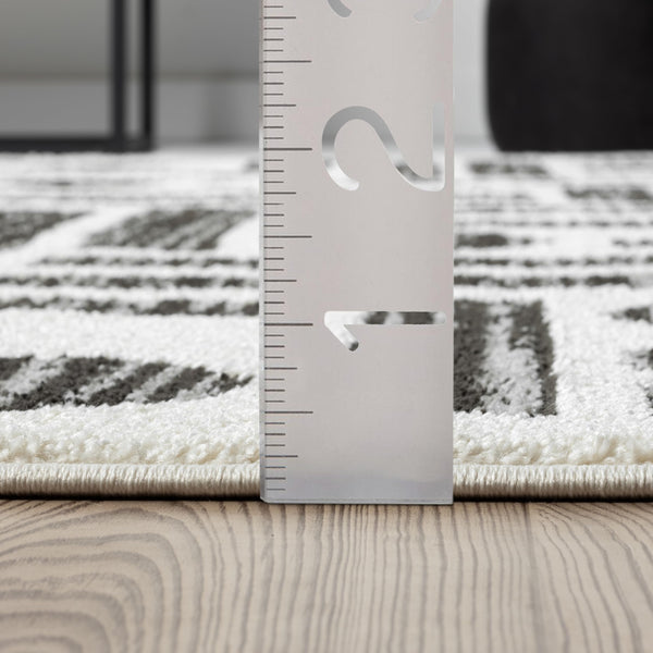 Cream & Grey Geometric Area Rug