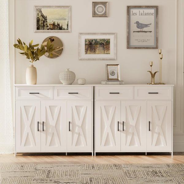 Sideboard Buffet Cabinet with Drawers, Doors & Adjustable Shelves