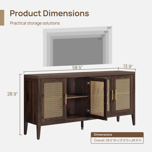 58.5" TV Stand with Storage & 4 Doors