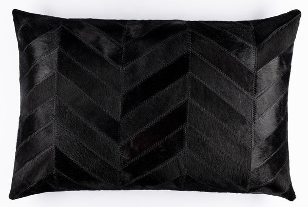 Cowhide Leather Patchwork Throw Pillow