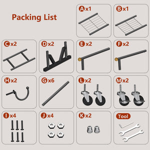 Rolling Garment Rack with Double Rod, Lockable Casters & Mesh Shelf