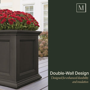 20-Inch Square Self-Watering Planter – Espresso