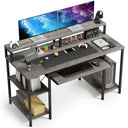 48-Inch Computer Desk with Keyboard Tray, Monitor Stand & Storage Shelves