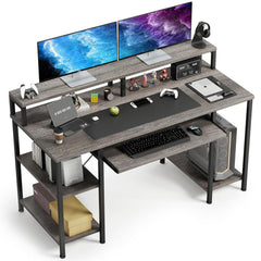 48-Inch Computer Desk with Keyboard Tray, Monitor Stand & Storage Shelves
