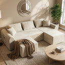 Modular Cloud Sectional Sofa with Ottomans – Beige