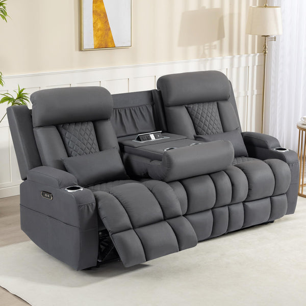 Zero Wall Hugger Power Reclining Sofa Set with Adjustable Headrest