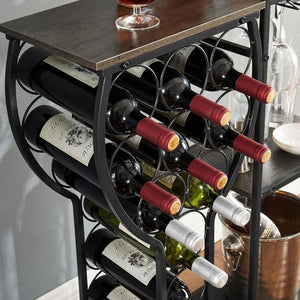 5-Tier Freestanding Wine Rack with Glass Holder