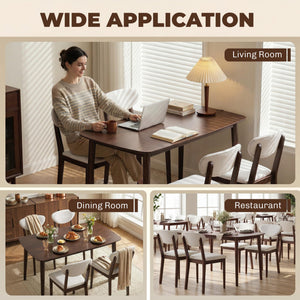 5-Piece Mid-Century Modern Dining Table and Chair Set for 4