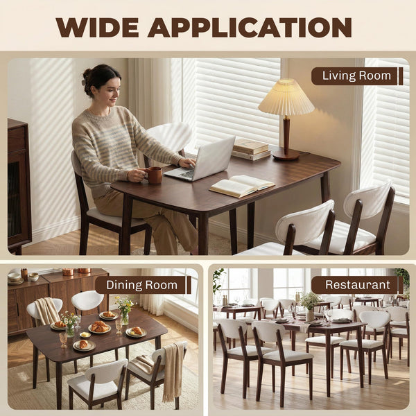 5-Piece Mid-Century Modern Dining Table and Chair Set for 4