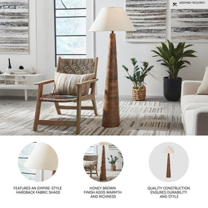 Contemporary Wood Floor Lamp with 3-Way Switch