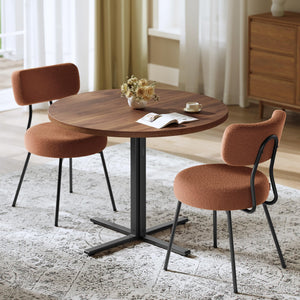 Round Dining Table Set with 2 Upholstered Chairs
