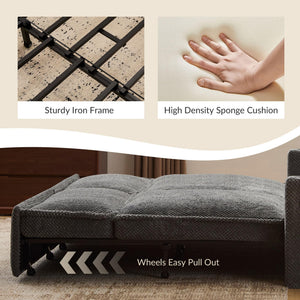 King Size Pull Out Sofa Bed – 3-in-1 Convertible Sleeper with USB & Storage