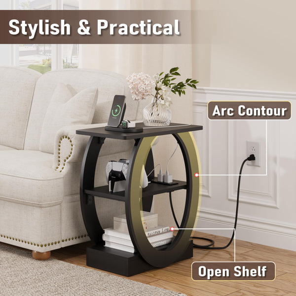 End Table Set of 2 with Charging Station