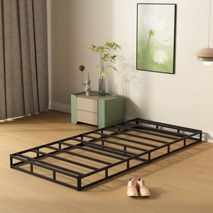 4-Inch Low Profile Box Spring with Fabric Cover & Metal Frame