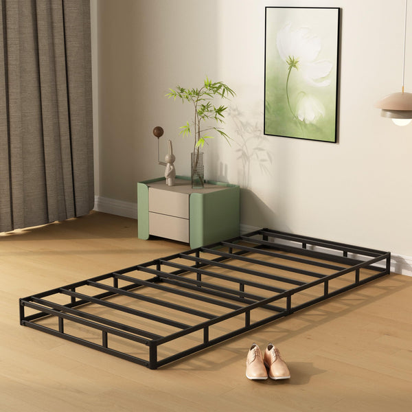 4-Inch Low Profile Box Spring with Fabric Cover & Metal Frame