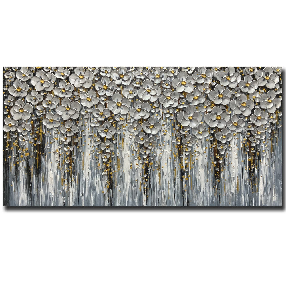 Abstract Floral Canvas Wall Art – Hand-Painted Acrylic Painting