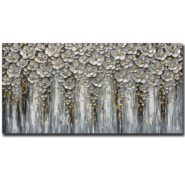 Abstract Floral Canvas Wall Art – Hand-Painted Acrylic Painting