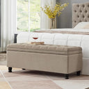 45-Inch Tufted Storage Ottoman with Wooden Legs