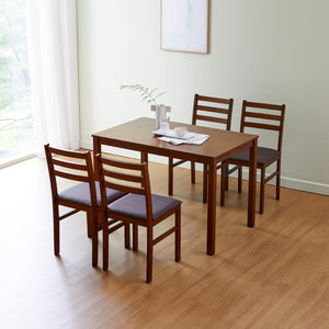 5-Piece Modern Farmhouse Solid Wood Dining Table Set for 4