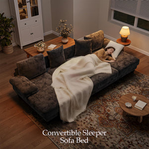 U-Shaped Convertible Sleeper Sofa with Pull-Out Bed