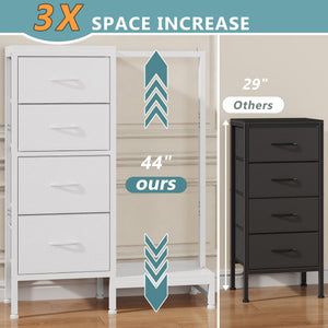 Tall Dresser with Hanging Rack & 4 Drawers