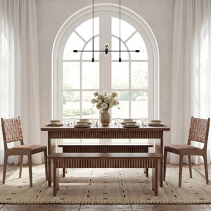 Farmhouse Dining Table Set with 2 Benches – Seats 4 to 6