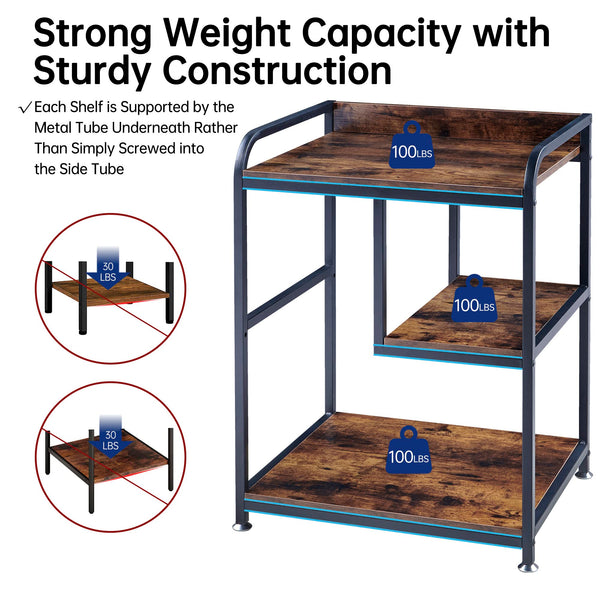 Large Printer Stand with Wheels & Storage