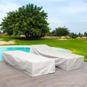 Outdoor Chaise Lounge Set of 2 – Adjustable Wicker Pool Loungers