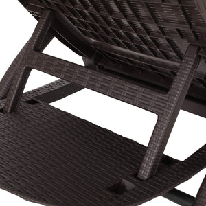 Outdoor Faux Wicker Chaise Lounge – Dark Brown