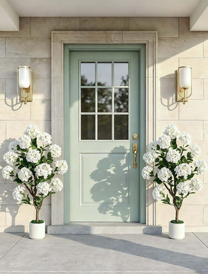 Artificial Crape Myrtle Tree Set of 2, 3.6ft with Pot