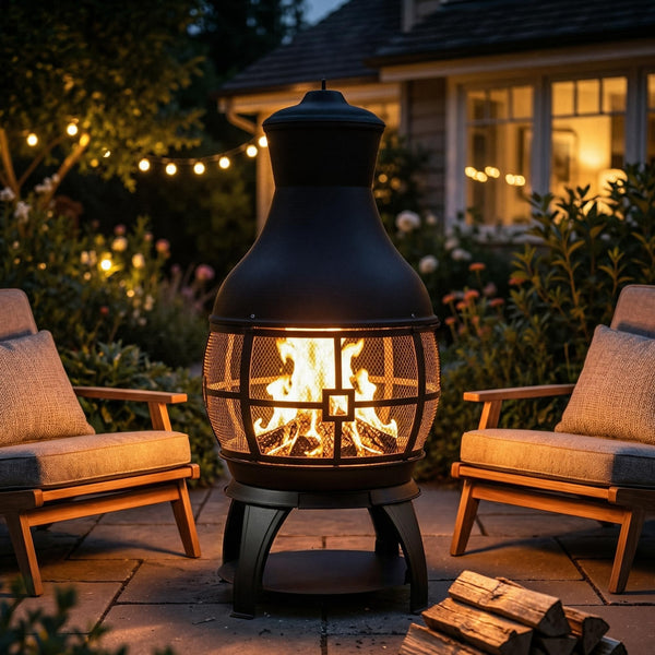 Chiminea Outdoor Fireplace Wood Burning Fire Pit