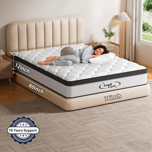 12-Inch Hybrid Pocket Spring Memory Foam Mattress – King & Queen
