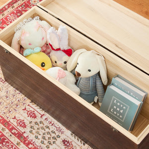 Wooden Storage Chest with Hinged Lid