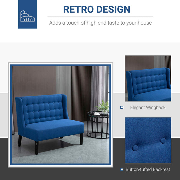 Retro Wingback Button-Tufted Loveseat Sofa